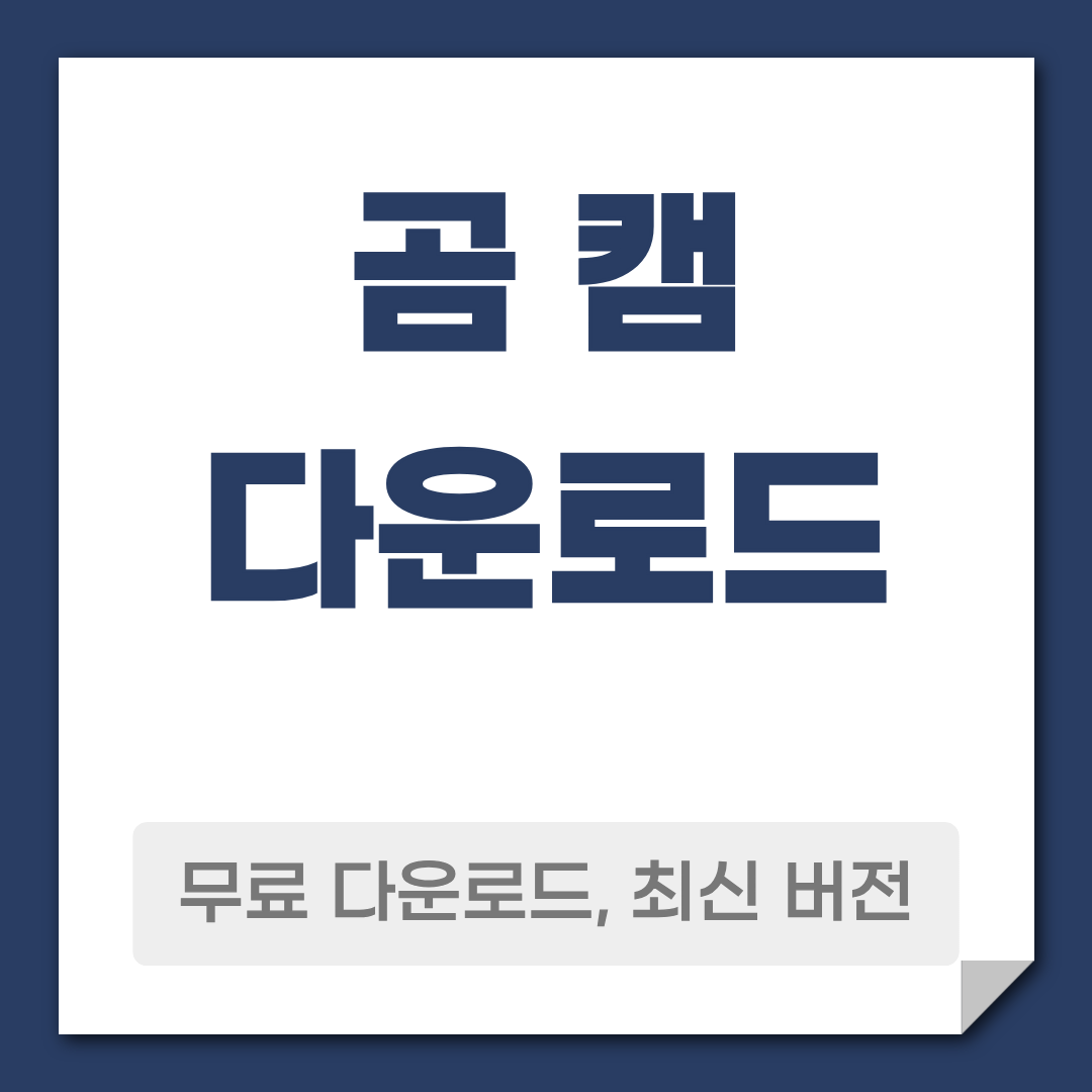 곰 캠 다운로드 방법 사용 방법 정리