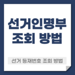 선거인명부 조회 방법