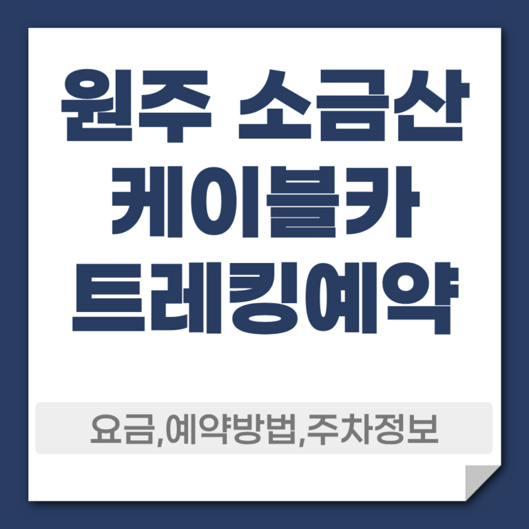 원주 소금산 케이블카 예약 방법