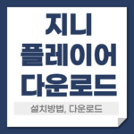 지니 플레이어 다운로드 설치