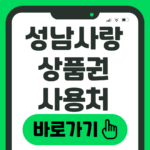 성남사랑 상품권 사용처
